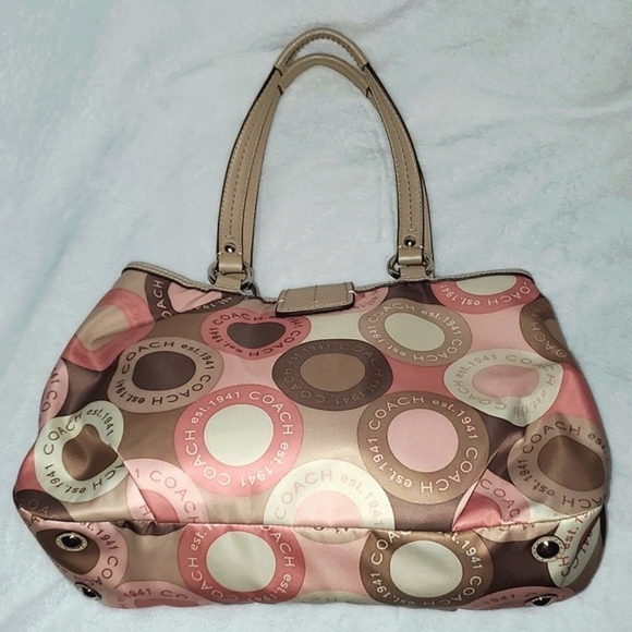 Coach Signature Snaphead Satin Satchel - Picture 15 of 16